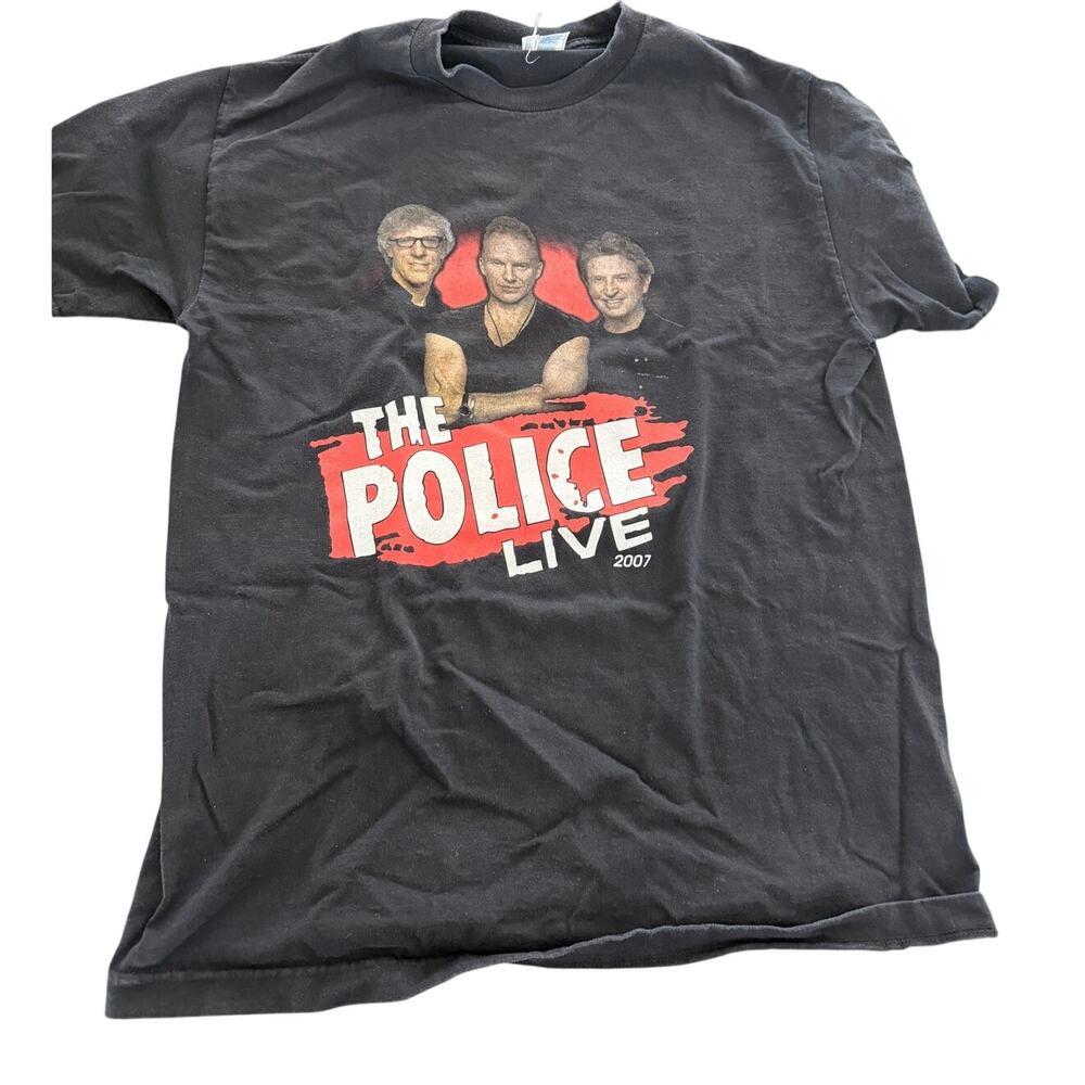 The Police Live 2007 Reunion Tour Band T-Shirt Concert Dates Black